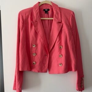 NWOT PAIGE Women's Coral Double-Breasted Blazer